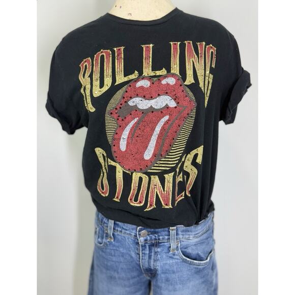 Authentic rolling stones black tee w rhinestones - Picture 8 of 12